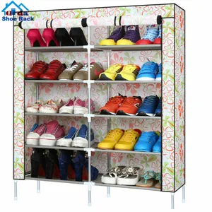 Living room furniture new design modern folding metal shoe racks with cover