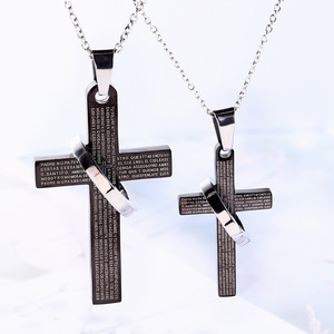 <span class=keywords><strong>Anello</strong></span> Vintage con Croce e <span class=keywords><strong>Collana</strong></span> Magnetica in Titanio con Bibbia Sacra, <span class=keywords><strong>Collana</strong></span> da <span class=keywords><strong>Uomo</strong></span> in Acciaio Inossidabile - Product Image 3