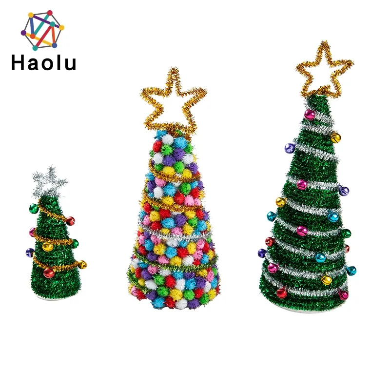 Christmas party supplies home decoration handcraft chenille stem pipe cleaner kits decorative Christmas tree