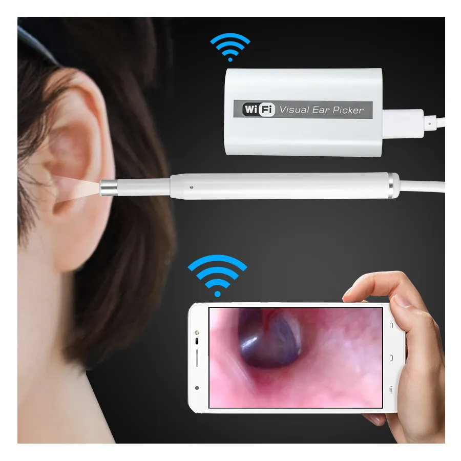 720P HD Multipurpose Otoscope USB WiFi Endoscope Mini Camera Ear Cleaner Borescope Support PC MAC Android IOS iphone