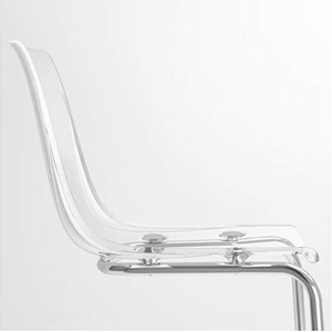 Silla de tocador acrílica <span class=keywords><strong>tobias</strong></span> transparente, chapada en cromo, personalizada, para hogar, restaurante, oficina, silla lucite - Product Image 5