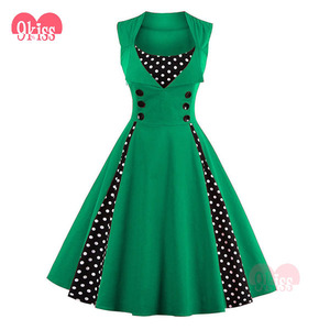 9 beso <span class=keywords><strong>Mujeres</strong></span> Más El Tamaño de Lunares Oscilación 50 s Vintage Vestido Retro - Product Image 2