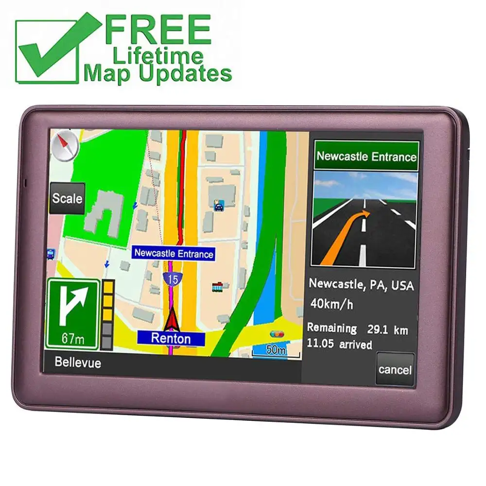 7 polegadas Sat Nav Lifetime Mapa Atualização Falado Turn-to-Turn Sistema de Navegação para Carros Veículo GPS Navigat Para Pioneer