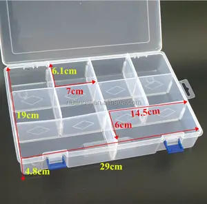 30x20cm Large PP Plastic 10 compartments Transparent Adjustable Kits Tool Storage Box