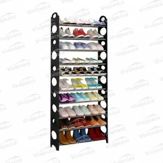 10 tiers cheap plastic metal shoe rack cabinet