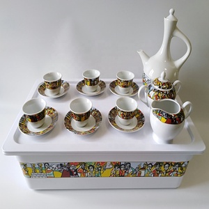 Vassoio <span class=keywords><strong>da</strong></span> Cerimonia del Caffè Etiope Eritreo Oromo Rekebot con Design <span class=keywords><strong>Saba</strong></span> - Product Image 1