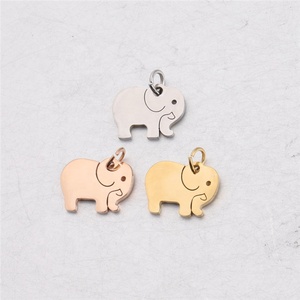 Custom made ชุบทองสแตนเลสสัตว์เล็กๆช้าง charms จี้สำหรับเครื่องประดับทำ - Product Image 2