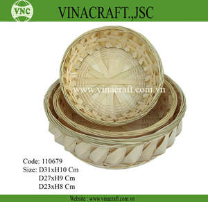 ผลิตภัณฑ์ทอผ้าไม้ไผ่สำหรับผลไม้ตะกร้าไม้ไผ่สำหรับขาย - Product Image 1