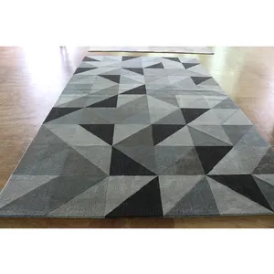 Gris Petit Carreau de Céramique Motif Velours Tapis