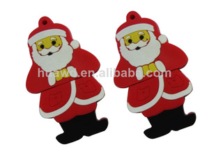 Santa claus portable lecteur flash usb pour le cadeau promtional, pvc lecteur flash usb pour la vente - Product Image 1