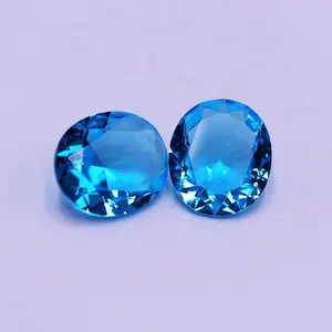 Redleaf-gemas de Aguamarina sueltas, 15x24mm, cristal sintético de piedras preciosas