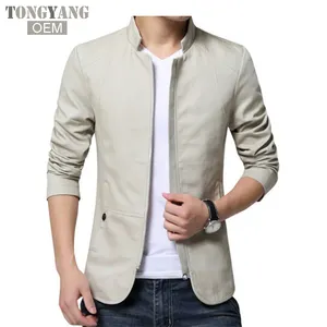 TONGYANG marka erkekler bahar sonbahar rahat ceket erkek Slim fit pamuklu ceket ve ceket Mens stander yaka ceket veste