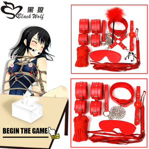 Lobo negro cinta auto emocionante equipo japonés cuerda de cuero bdsm conjunto cuello servidumbre esclavitud sexual femenina - Product Image 1