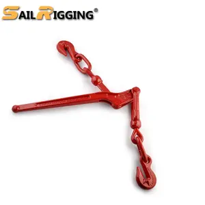 High Quality Fastener Us Type Forged Red Painted Lever Type Chain Load Binder with Grab Hook