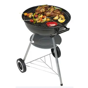 Parrilla Triangular de Carbón de Hierro de 17 Pulgadas con Cubierta y Ruedas - Product Image 1