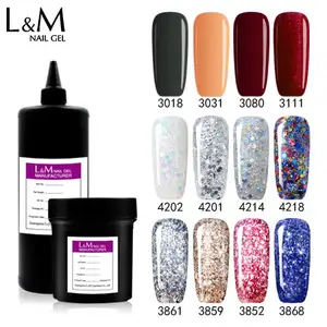 L & M usine en vrac en gros effet de paillettes professionnel ongles gel uv 1 kg