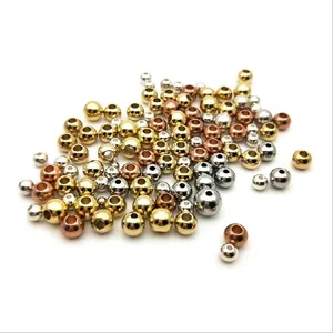 Boules de cuivre séchées et non percées, 300 pièces, en cuivre pur, avec trou de 5mm, 6mm, 8mm, 15mm