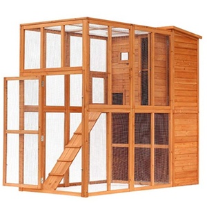 กรงแมวกรงกลางแจ้งไม้ขนาดใหญ่77 "X 38" x 69 "บ้านแมวลาดใหญ่ - Product Image 3