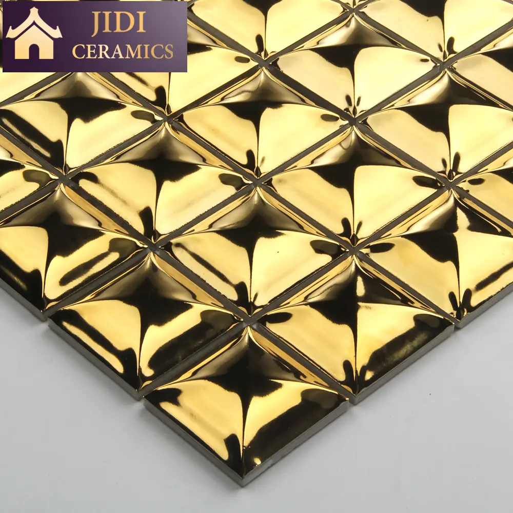 3D Luxus Gold/Silber Keramik mosaik Fliesen Gold Backsplash Wand Fliesen