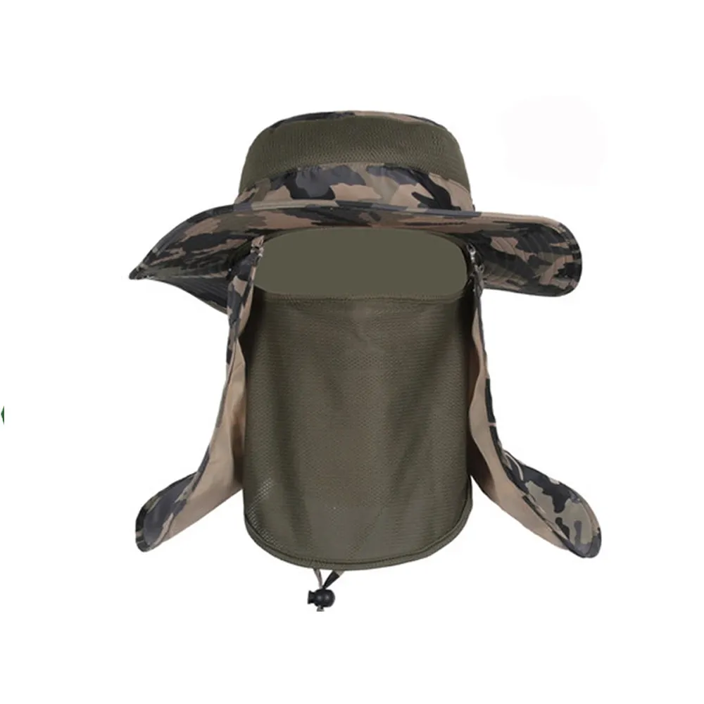 Cubierta de cuello para pesca y senderismo, sombreros de cubo con solapa para el sol, 5 paneles, Snapback personalizado, 5 paneles, bordado de felpa OEM