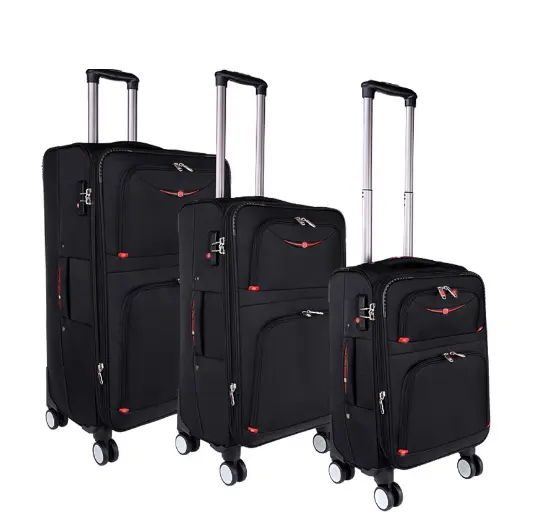Black multi-function zipper custom suitcase children wheeled travel trolley cheap luggage bag