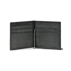 <span class=keywords><strong>Portefeuille</strong></span> de blocage RFID à deux volets en cuir <span class=keywords><strong>gravé</strong></span> minimaliste mince pour hommes avec pince à billets - Product Image 2