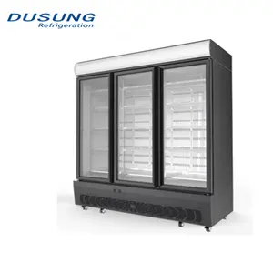 Custom Market Glass Display Showcase Commercial Beverage Refrigerator Meat Chest Freezers Refrigeration Equipment