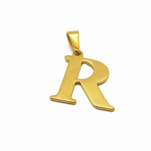 Olivia Jewelry 3.6グラムInitial R Pendant Alphabets Designs Stainless Steel Metal Pendant Gold