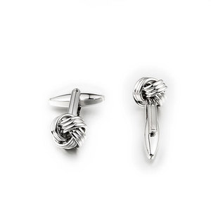 Gemelli con nodo di seta di rame di gioielli da uomo di buona qualità a buon mercato all'ingrosso - Product Image 3