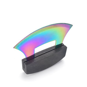 Asiakey titanizing lâmina cozinha ULU faca com punho de madeira - Product Image 3