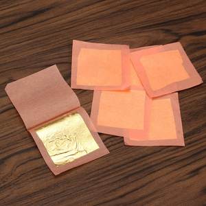 25 piezas 8*8cm folleto 24K hojas de oro real 22K 18K papel de aluminio pastel comida decoración hornear ingredientes Metal artesanía - Product Image 3