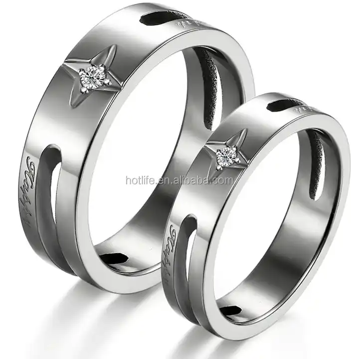 Buy BLOOMSTYLE Stainless steel American Diamond Life Style Heart Couple  Rings For men women Online at Best Prices in India - JioMart.