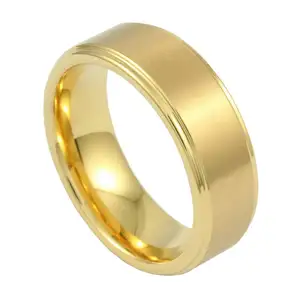 CHENG JEWELERS FACTORY Wholesales Matted surface tungsten 18k gold Wedding Ring Men Romantic