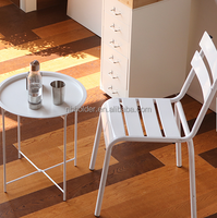 Table basse ronde pliable en métal thermolaqué pour salon, mobilier de maison, vente en gros