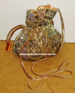 Handmade Zari Embroidery Beaded <b>Ladies</b> <b>Coin</b> <b>Purse</b> - Product Image 1