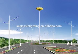 Lampadaire solaire alimenté ce galvanisé poteaux en acier galvanisé lampadaire lampe d'éclairage de rue - Product Image 1
