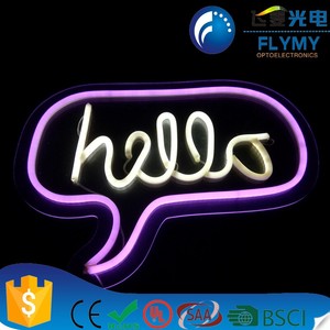 Alibaba amazon ebay mayor festivo y fiesta china fábrica suministra decoración personalizada batería powered luz de neón Hola - Product Image 3