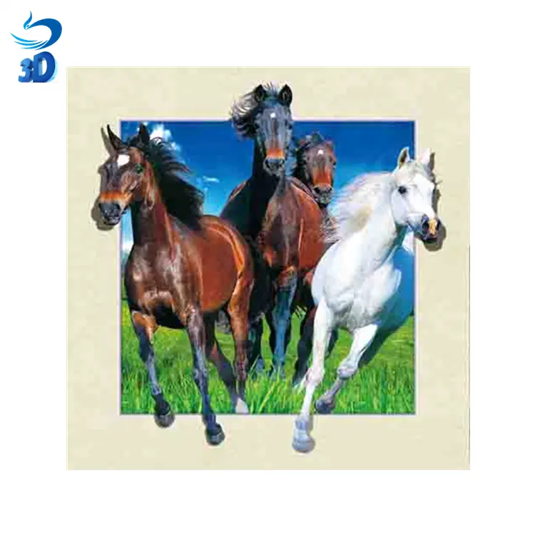 5D Animal cheval image 3D 5D lenticulaire affiches photo personnalisé