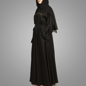 Casual Loose Muslim Women Abaya New Egypt Islamic Ladies Simple Long Dress Traditional Black <strong>Prayer</strong> <strong>Clothes</strong> in Dubai - Product Image 3