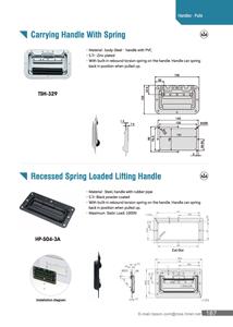 HP-504-3A Acier avec Noir Enduit Printemps Poignée Rabattable - Product Image 2
