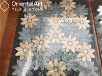 Motif de fleurs En Marbre mosaïque cuisine carrelage mural