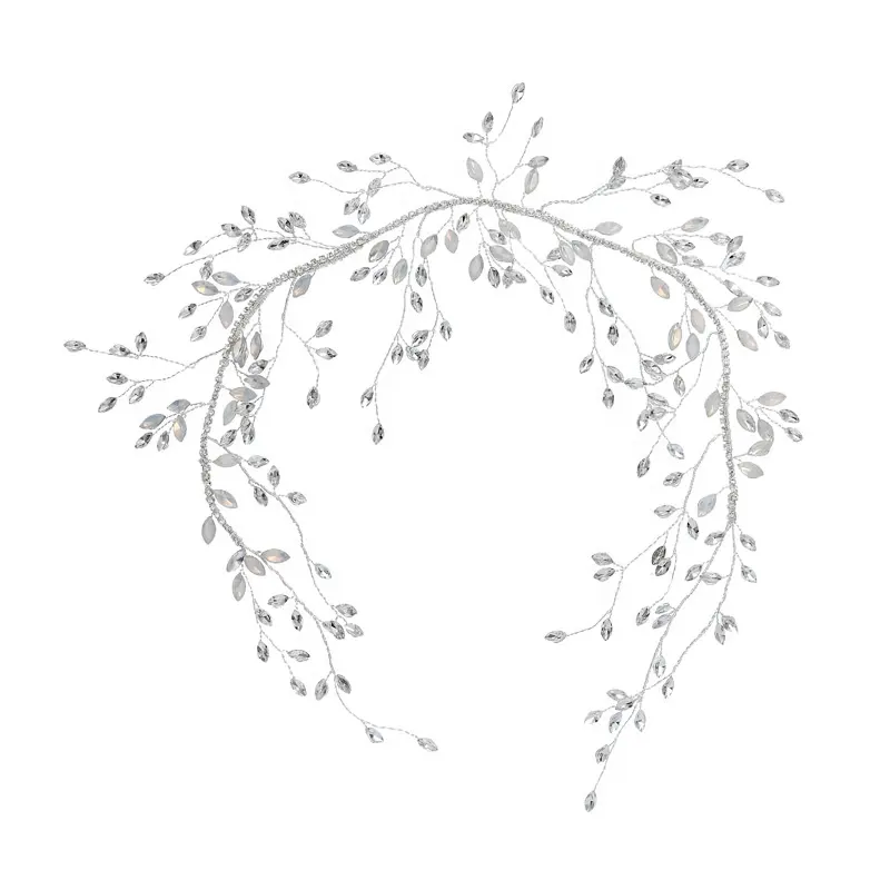 Orijinal el yapımı tasarım Headdress taç gelin Metal çiçek saç takı düğün kristal başlığı kadınlar için