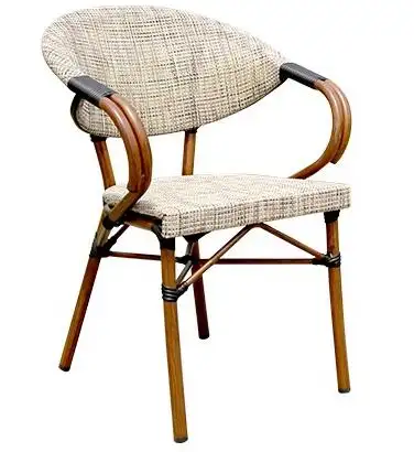 Intérieur et extérieur en bambou, chaise en osier et rotin, style français, à empiler, pour café, salle à manger, jardin, balcon