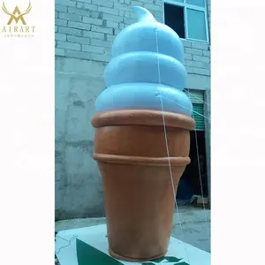 Advertising Inflatable Ice Cream Cone Ice Cream Model Balloon Customized Colorful LED With Remote Control Pvc Or Oxford Cloth