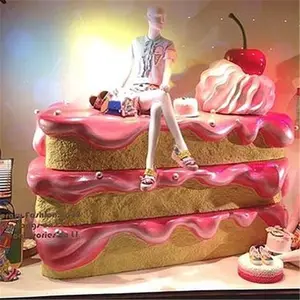 จอแสดงผลสามชั้นขนาดใหญ่ไฟเบอร์กลาสสีชมพูเค้ก - Product Image 1