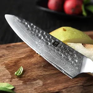 Набор ножей шеф-повара, профессиональный набор из двух предметов из японской дамасской стали, 67 слоев, углеродистая сталь, 60 ± 2 HRC, 2 шт.