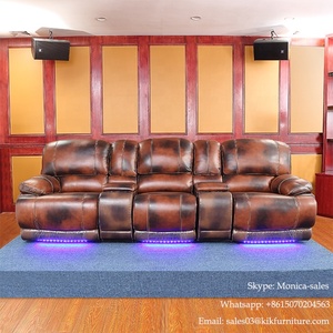 Home cinema VIP In Pelle reclinabili in vendita divano rocker reclinabile in pelle marrone reclinabile - Product Image 2