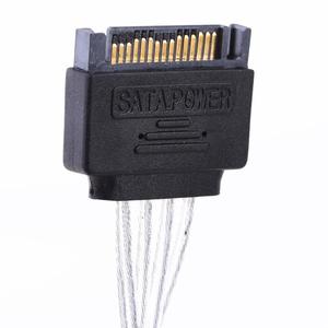 Suministro directo <span class=keywords><strong>de</strong></span> fábrica <span class=keywords><strong>de</strong></span> chapado en plata <span class=keywords><strong>cable</strong></span> 4pin a 15pin 2in1 Disco Duro conexión sata <span class=keywords><strong>cable</strong></span> - Product Image 3