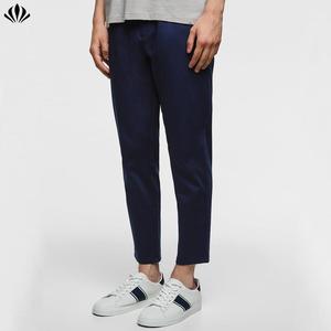 2019 nouvelle mode de haute qualité personnalisé <span class=keywords><strong>pas</strong></span> <span class=keywords><strong>cher</strong></span> basique recadrée Slim Fit hommes Chino pantalon - Product Image 3