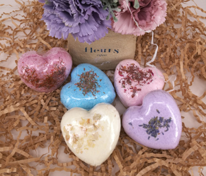 Bombes de bain parfumées en forme de cœur, naturelles, biologiques, faites à la main, étiquette privée, bain moussant pétillant, 5 couleurs, 60g, unisexe - Product Image 4